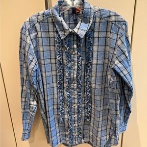 Pilcro buttondown with ruffle detail